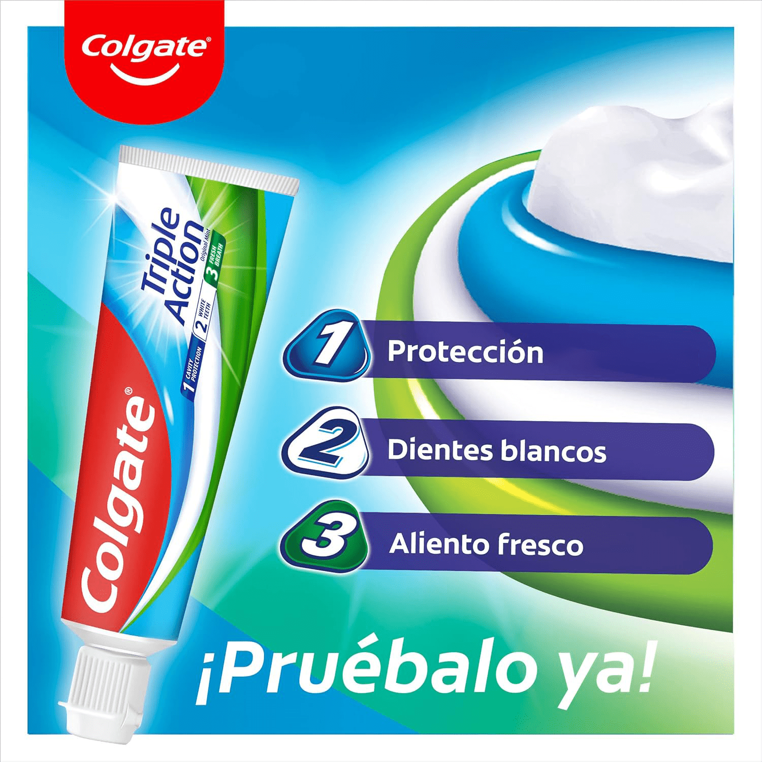 Colgate Triple Acción, Pasta de Dientes, 75ml por Tubo