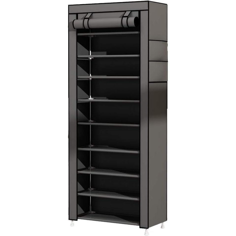 Zapatero Organizador de Tela con Cubierta Frontal, Organizador de Zapatos de Gran Capacidad ideal para Ahorrar Espacio, Organizador de Almacenamiento de Zapatos, Zapatero Multinivel, 60 x 30 x 160 cm