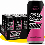 Toro Loco Bebida Energética Sabor Fresa, Bebida Energética para Gamers, 12 Latas de 500ml