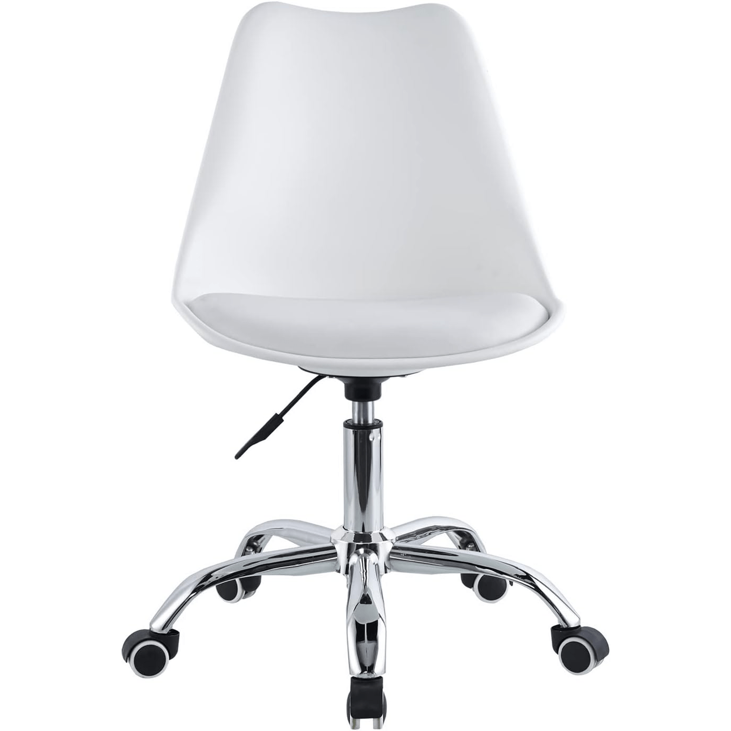 Silla Escritorio Ergonómica con Ruedas, Silla Oficina Giratoria con Altura Ajustable, Acolchada, Estilo Nórdico, Ideal para Estudio y Oficina