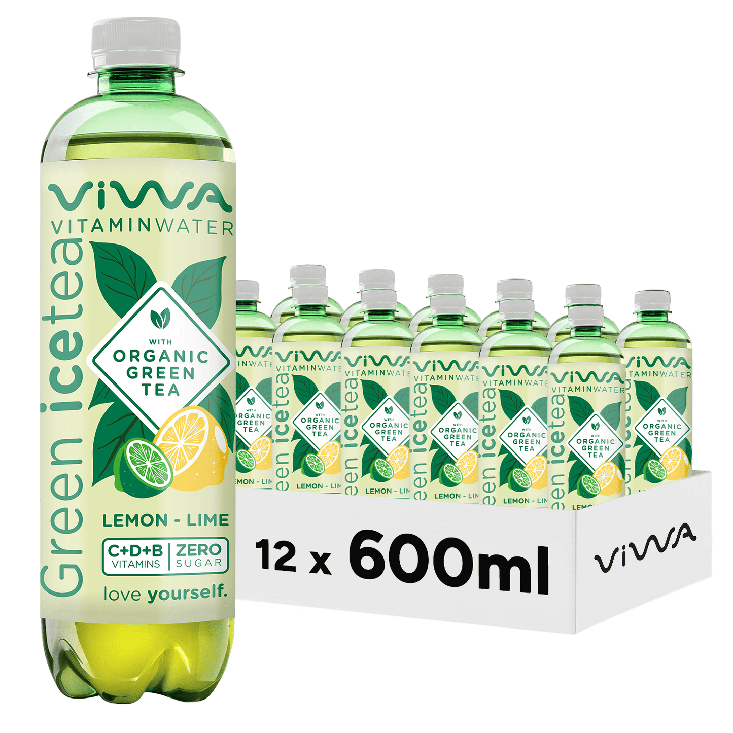 VIWA VitaminWater & Tea, Bebidas Refrescantes con Vitaminas y Minerales, 600ml, Pack de 12
