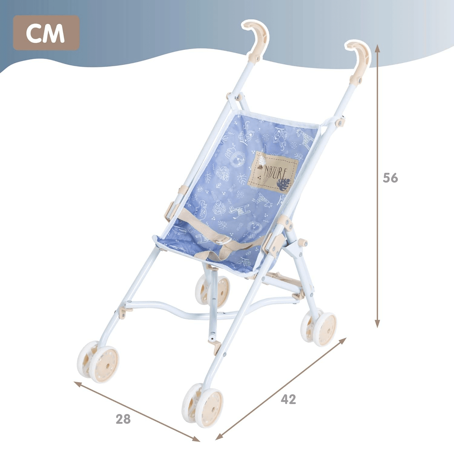 Silla de Juguete para Niños, Silla Plegable con Cinturón para Sujetas al Muñeco, Ideal para Muñecas de 30 y 40cm, Fomenta la Imaginación, la Afectividad y la Sociabilidad, 28 x 42 x 56 cm