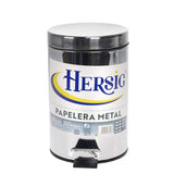 Cubo de Basura con Pedal, Acero Inoxidable Cromado