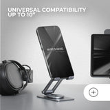 Mars Gaming MA-RSS, Soporte Plegable para Smartphone, Rotación Dinámica 360º + Ajuste en Altura y Ángulo 180º, Soporte Teléfono Móvil Portátil de Aluminio, Antideslizante, Gris Oscuro