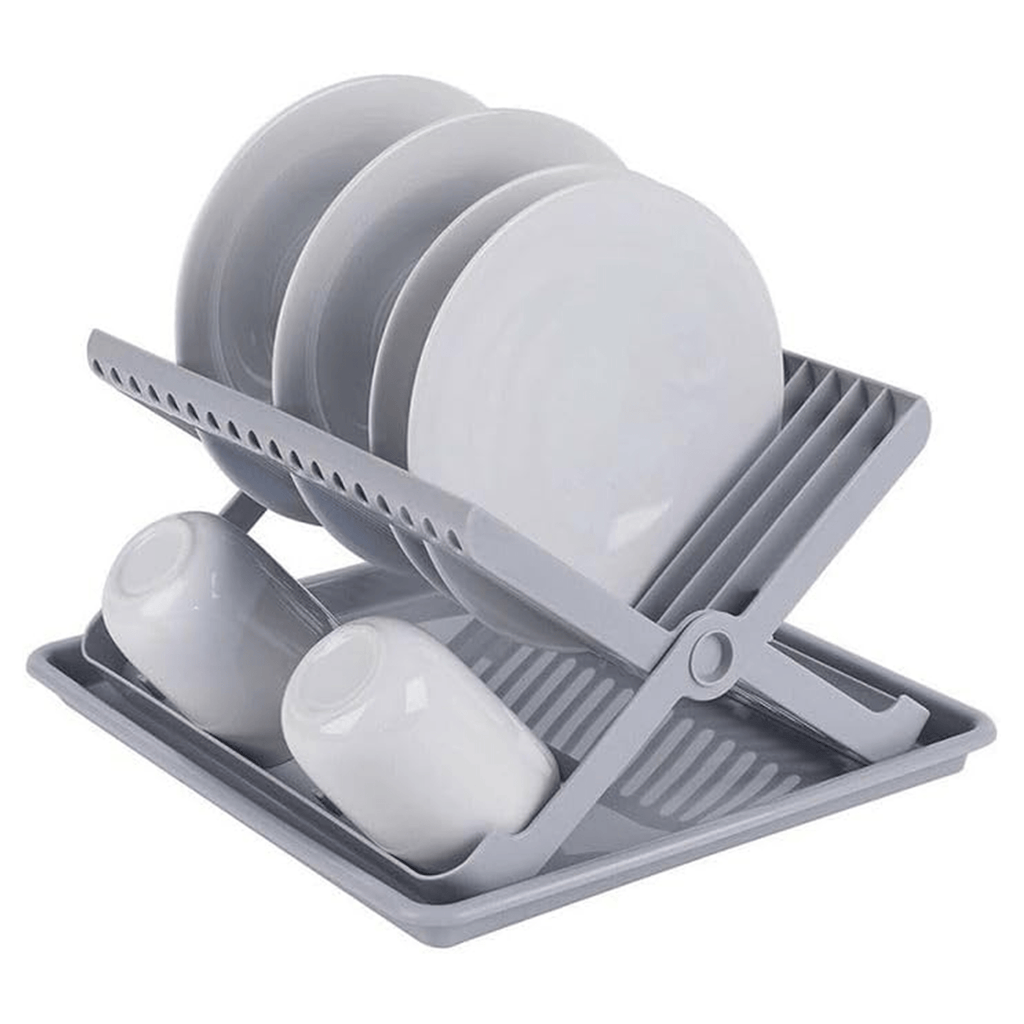Escurridor de Platos con Bandeja, Escurreplatos de Plástico Resistente para Cocina, Compacto, Gran capacidad, 37 x 33 x 21 cm