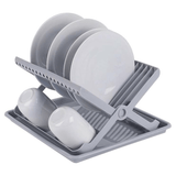Escurridor de Platos con Bandeja, Escurreplatos de Plástico Resistente para Cocina, Compacto, Gran capacidad, 37 x 33 x 21 cm