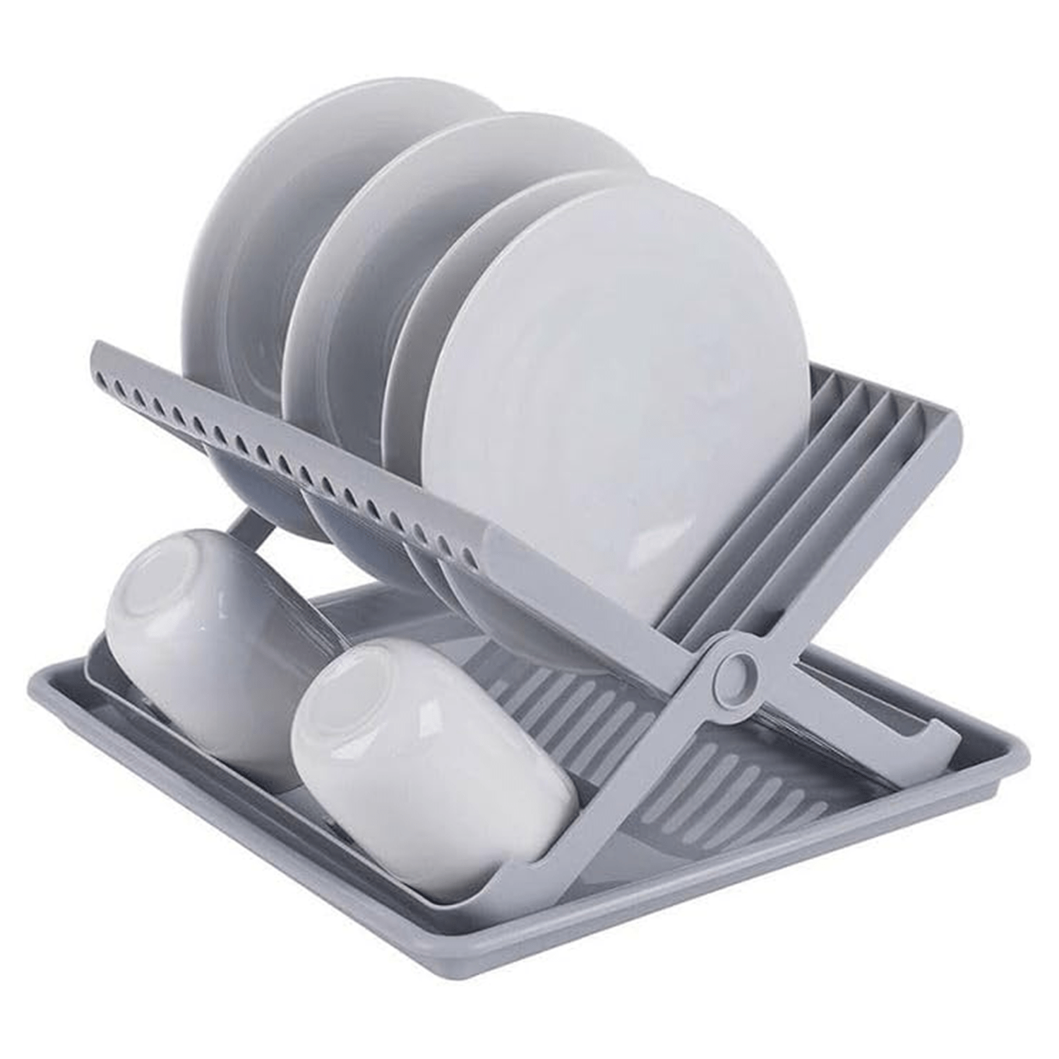 Escurridor de Platos con Bandeja, Escurreplatos de Plástico Resistente para Cocina, Compacto, Gran capacidad, 37 x 33 x 21 cm