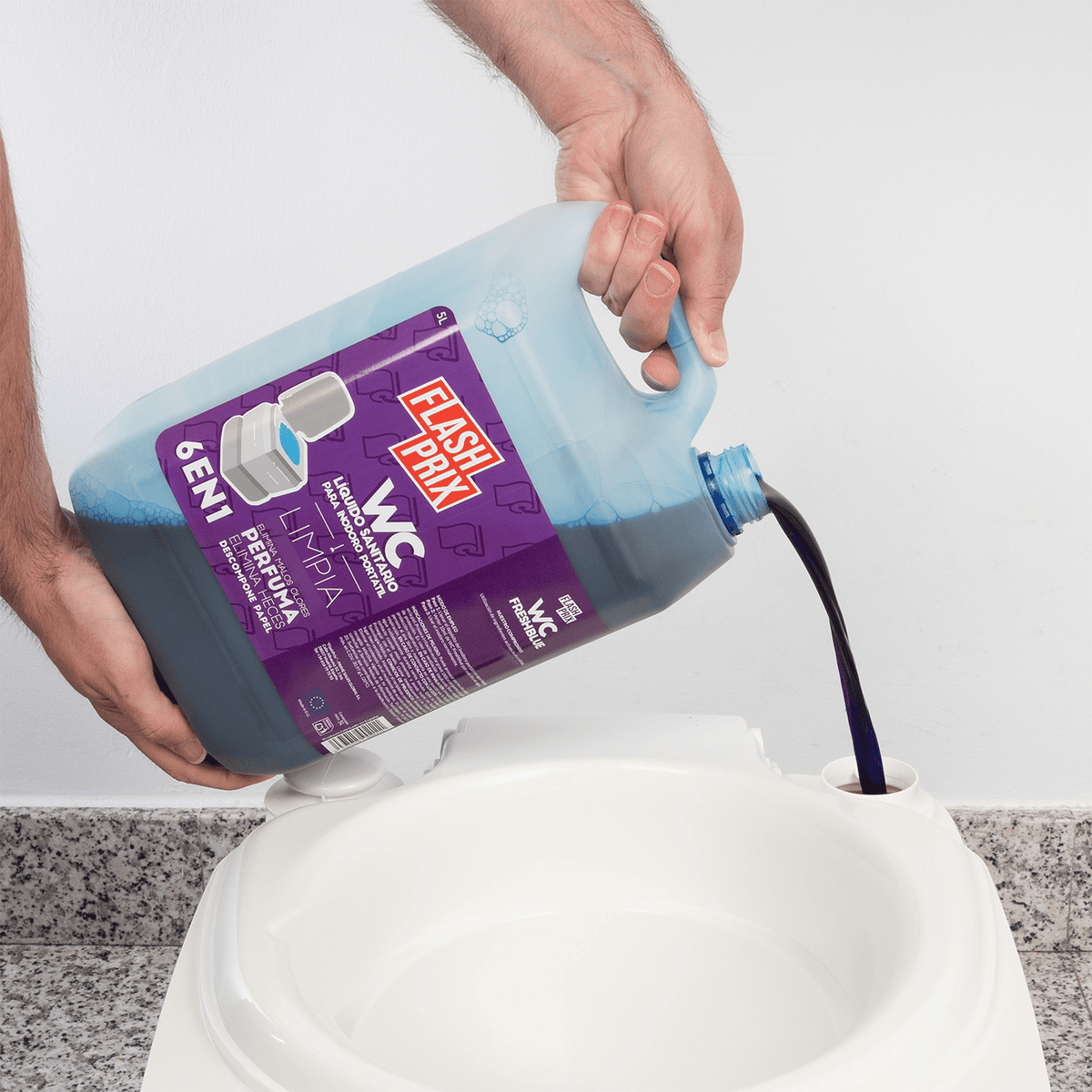 Liquido WC Portátil, Limpia a Profundidad, Neutraliza Olores, Deshace Residuos Orgánicos y Papel, 5L