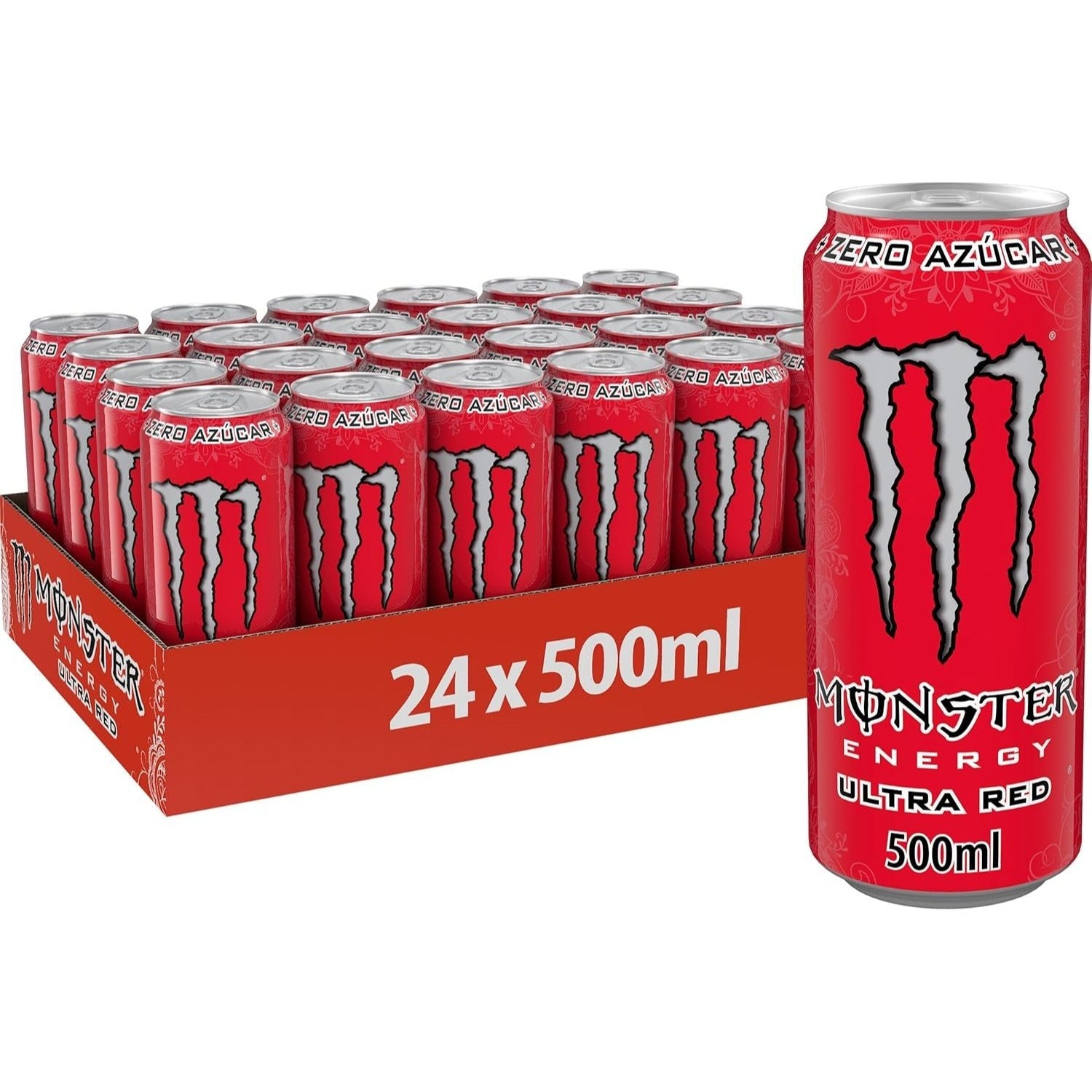 MONSTER ENERGY Bebida Energética, Refresco Energético, Pack 12/24 Latas de 500ml