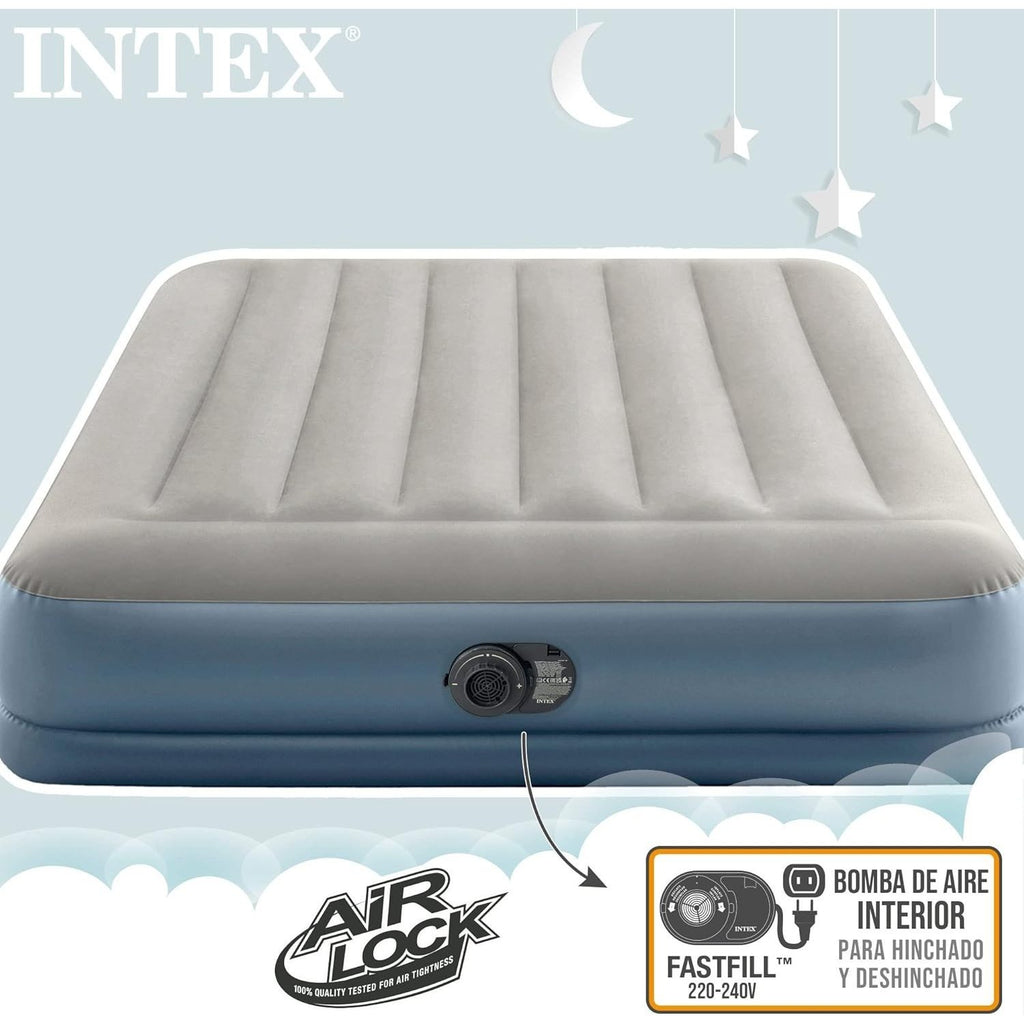 INTEX Colchón Hinchable, Colchon Inflable, Rápido Hinchado, Alta Resistencia con Extra de Firmeza, Comodidad y Durabilidad, Apto para Interior y Exterior, Hecho de Miles de Fibras de Poliéster que no se Estiran ni por el Tiempo ni por el Uso