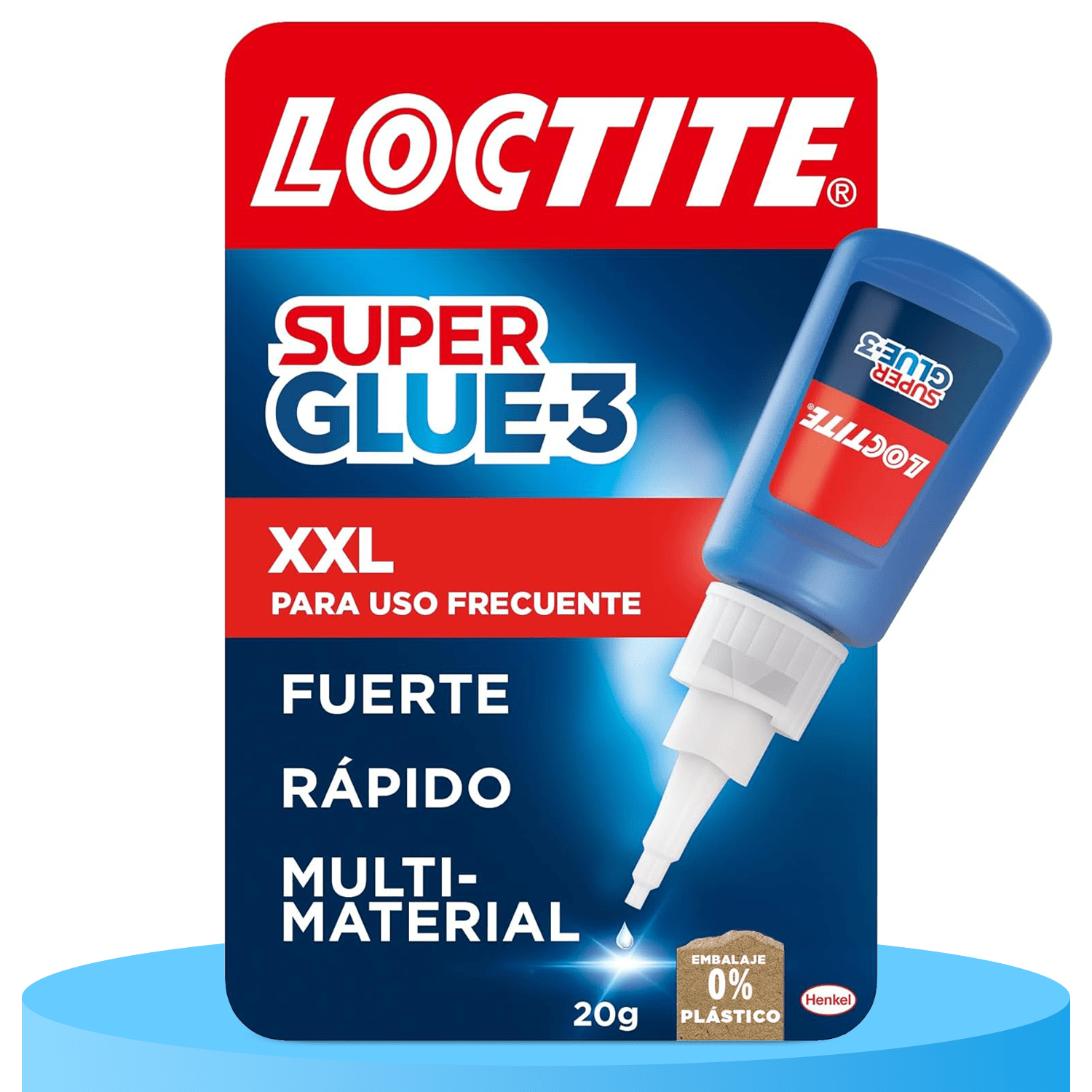 Loctite Super Glue-3 XXL, Pegamento Universal Triple Resistencia, Adhesivo para Uso Intensivo, Pegamento Instantáneo, Transparente y Extrafuerte, 20g