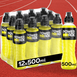 Powerade Bebida Isotonica, Bebida Deportiva Refrescante y Sin Gluten, Con Vitaminas B6 y Electrolitos a Base de Hidratos de Carbono, Ideal para Entrenamientos y Deporte, Pack 12/24, 500ml