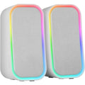 Mars Gaming MS-OM, Altavoces Gaming 20W, Iluminación Dinámica RGB, Altavoces Bluetooth 5.3 + AUX-IN, Caja de Control de Volumen, Chipset DSP Personalizado, Compatibilidad Universal, Blanco