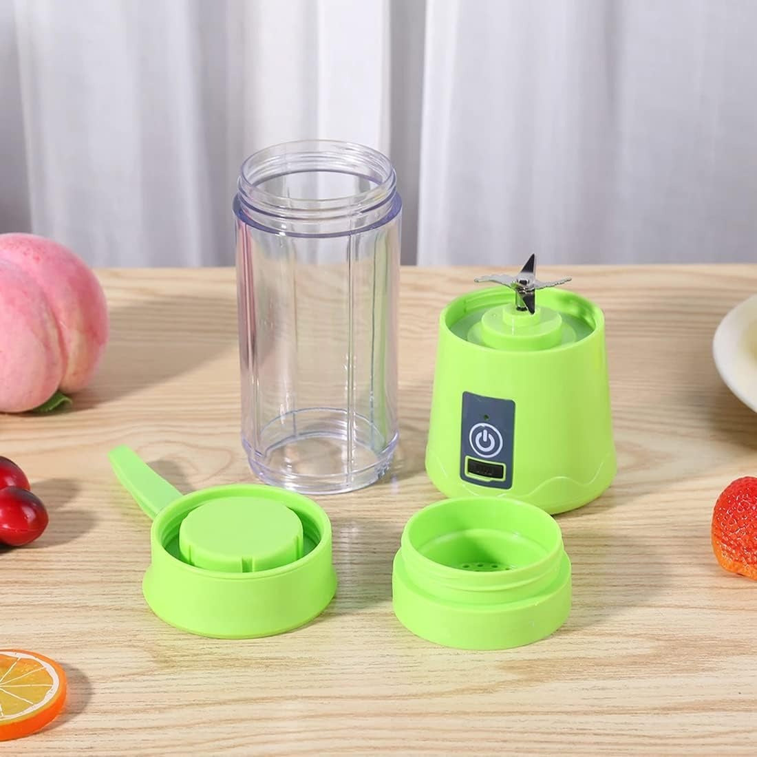 Licuadora Portatil Zumos y Batidos, Batidora para Frutas y Verduras, 6 Cuchillas de Acero, Vaso de 380ml de Capacidad, Ideal para Llevar, Cable de Carga USB, Batería de 800 mAh, 22000 RPM