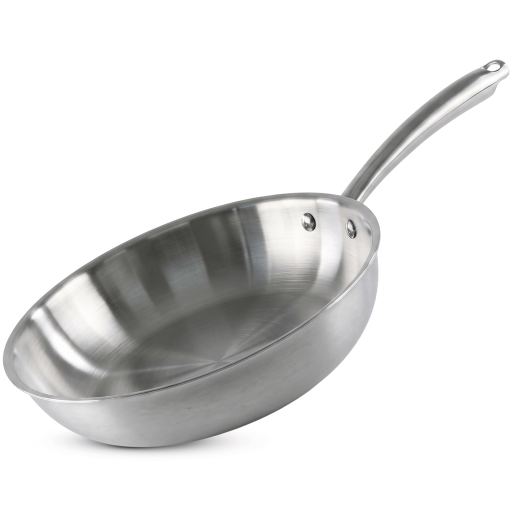 Sartenes de Acero Inoxidable TriPly Pulido y Mango Ergonómico de Acero Inoxidable Aptas para Todo Tipos de Cocina, Distribución Uniforme del Calor, Ø20/Ø24cm