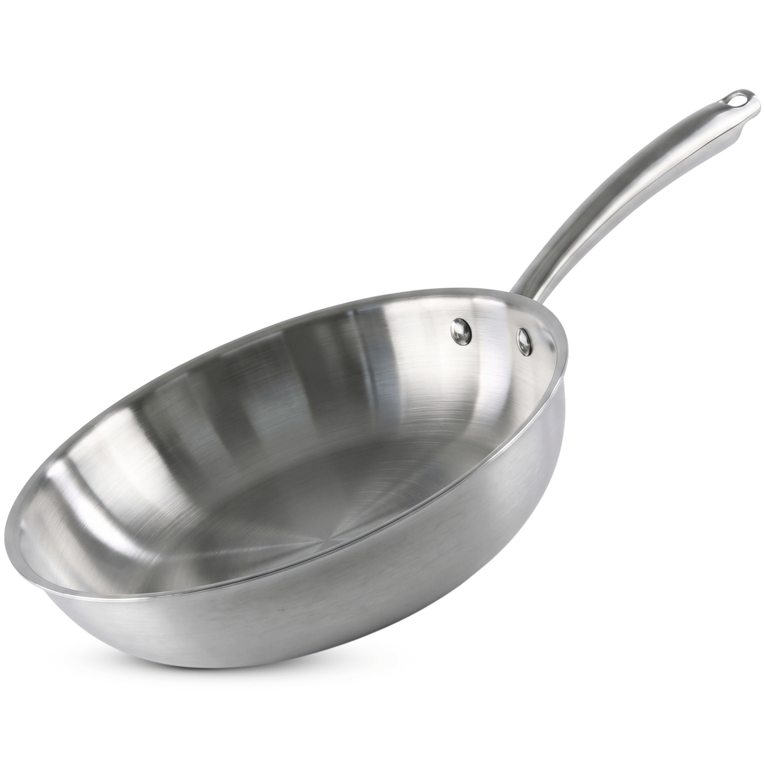 Sartenes de Acero Inoxidable TriPly Pulido y Mango Ergonómico de Acero Inoxidable Aptas para Todo Tipos de Cocina, Distribución Uniforme del Calor, Ø20/Ø24cm