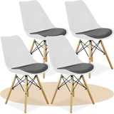 Sillas para Comedor, Sillas para Cocina con Asiento Blando, Tapizado y Patas Resistentes de Madera de Haya, Sillas Nórdicas Minimalistas, 49.5 x 44 x 79.5 cm
