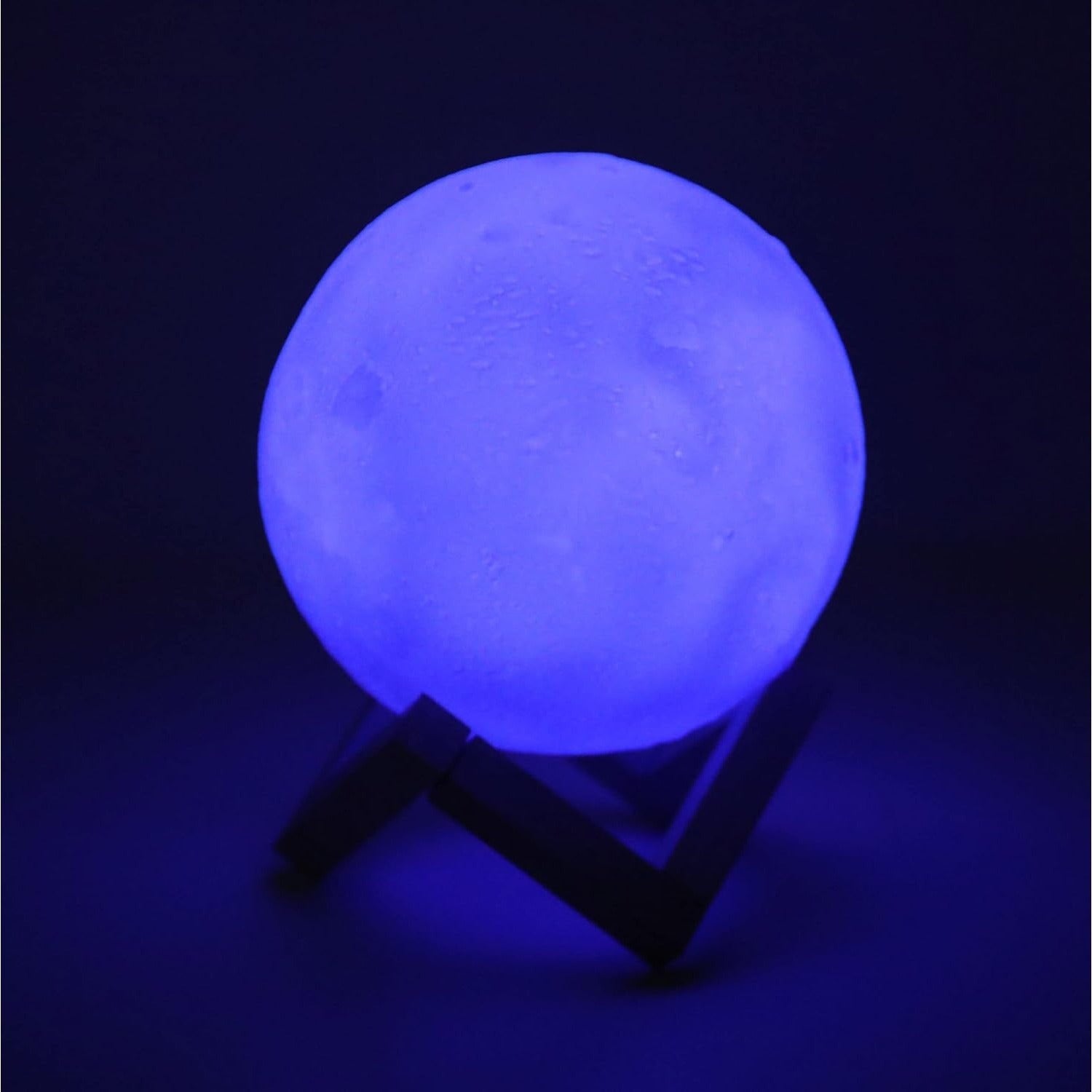 Lámpara Luna de 16 Colores, Mando a Distancia, Incluye Base de Madera y Cable USB de Carga, Tamaño de la Esfera: 15 cm, 16 Modos de Color, Batería de litio: 300 mAh