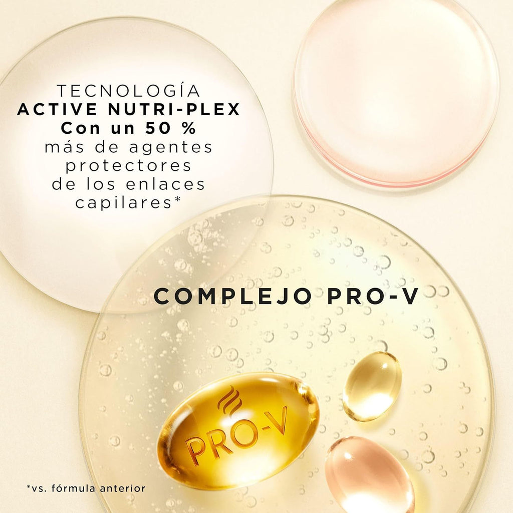 Pantene Champu Cabello Pro-V Repara y Protege, Fortalece el Pelo Debil y Dañado, Protege Enlaces Capilares, Proporciona Brillo y Suavidad, Sin Siliconas. Active Nutri-Plex, 1 L