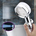 Cabezal de Ducha, Con Regulador de Caudal, Cabezal 360°, Luz Led por Presión de Agua, Cambia de Color con la Temperatura, Botón de Stop, Ahorrador de agua, Filtro Anti-cal y Filtro de Impurezas, Fácil de Instalar