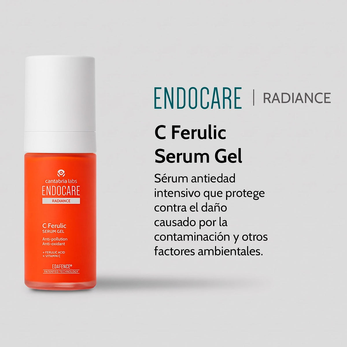 ENDOCARE Radiance C Ferulic Serum Gel, Sérum Facial Antioxidante e Iluminador con Vitamina C, Textura Ligera de Rápida Absorción, 30 ml