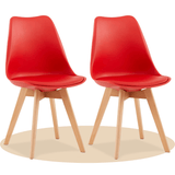 1/2/4/6 Unidad Sillas para Comedor, Sillas para Cocina con Asiento Blando, Tapizado y Patas Resistentes de Madera de Haya, Sillas Nórdicas