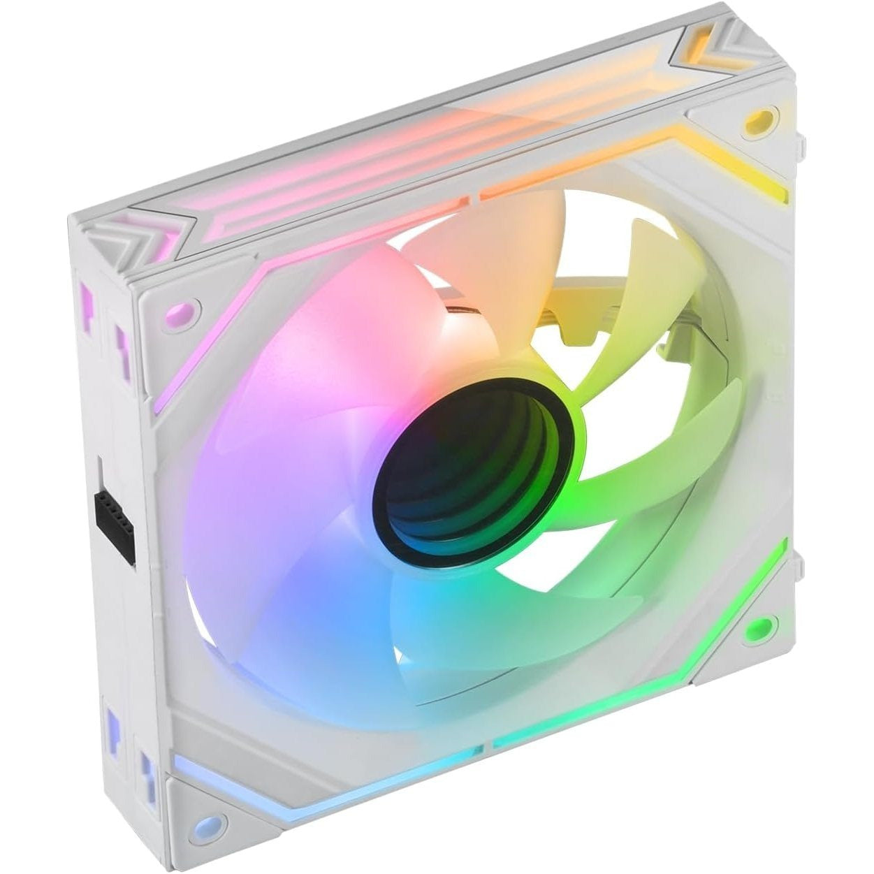 Mars Gaming MF-LINKFINITY, Ventilador Modular PWM 120mm, Sistema de Conexión LINKFINITY, Iluminación Infinity Mirror ARGB 360º, Ultra-silencioso 12dB, Blanco