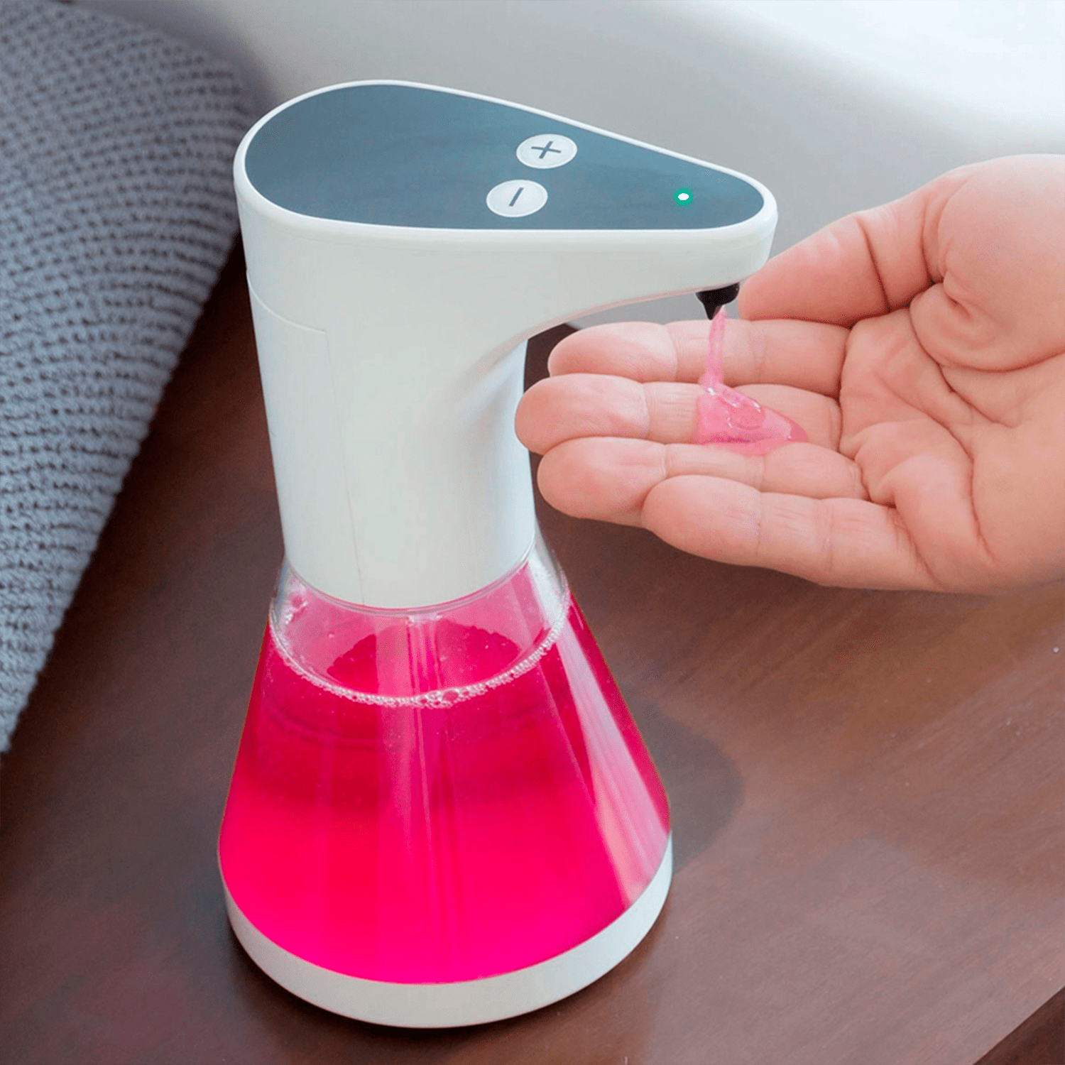 Dispensador Jabon Automático de 500ml, Sensor Automático, 5 Niveles de Dosificación, Ideal para Baño y Cocina, Funciona con 4 Pilas AA (no incluidas), Modo Goteo