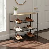 Zapatero Organizador 4 Alturas, Estantería Zapatos, Multifuncional, Organizador de Almacenamiento en el Suelo para Baño, Entrada, Pasillo y Dormitorio, Capacidad para Múltiples Zapatos, 63 x 30 x 63cm