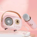 Mini Karaoke Portatil, Altavoz con Micrófono Inalámbrico para Cantar, Efectos de Voz, Ideal para Fiestas