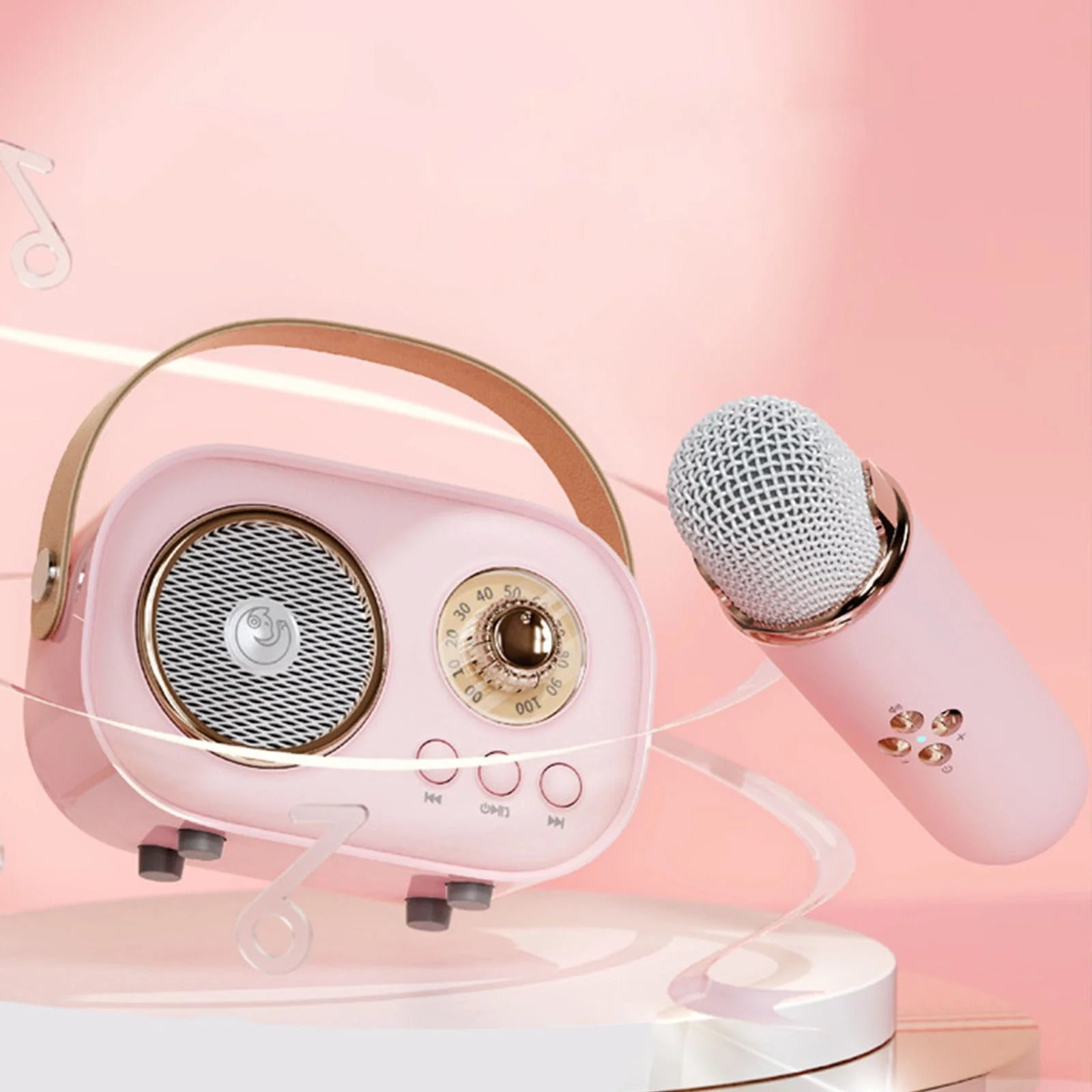 Mini Karaoke Portatil, Altavoz con Micrófono Inalámbrico para Cantar, Efectos de Voz, Ideal para Fiestas