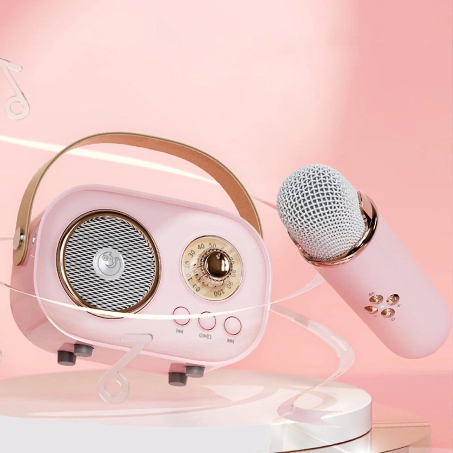 Mini Karaoke Portatil, Altavoz con Micrófono Inalámbrico para Cantar, Efectos de Voz, Ideal para Fiestas