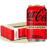 Coca-Cola Zero Azúcar Zero Cafeína, Refresco de Cola sin Azúcar, sin Cafeína y sin Calorías, Pack de 24 Latas de 330ml