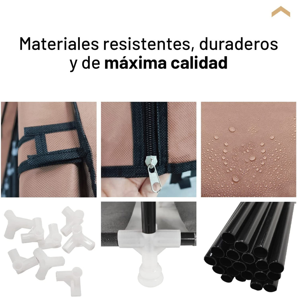 Zapatero Estante de Tela con Cubierta Frontal, Organizador de Zapatos Color Marrón Ideal para Optimizar Espacio