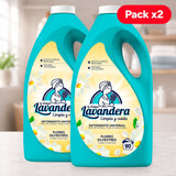 La Antigua Lavandera Detergente Líquido para Ropa, Aroma Flores Silvestres, Pack de 2 Botellas de 90 Lavados Cada Una, 180 Lavados en Total