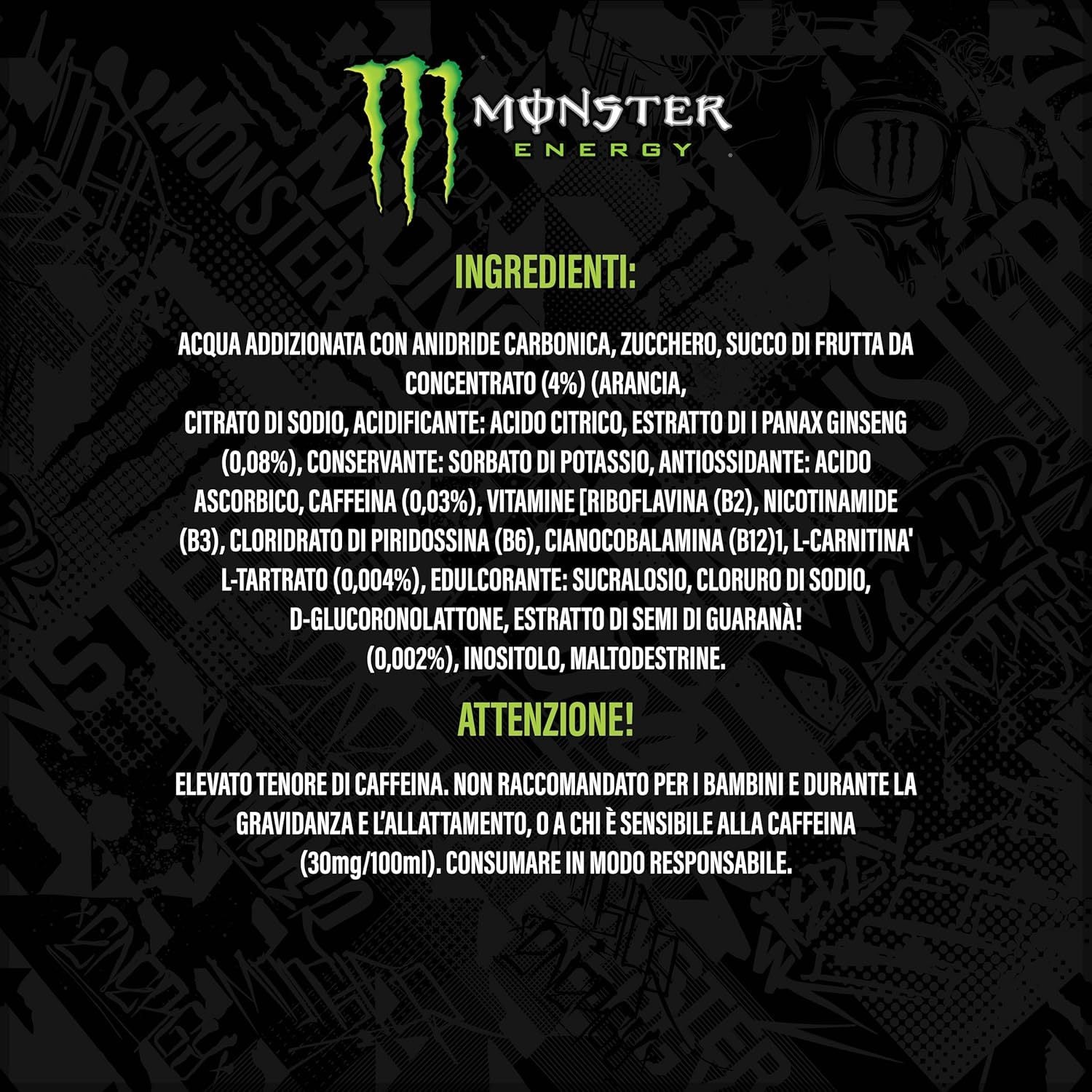 MONSTER ENERGY Bebida Energética, Refresco Energético, Pack 12/24 Latas de 500ml