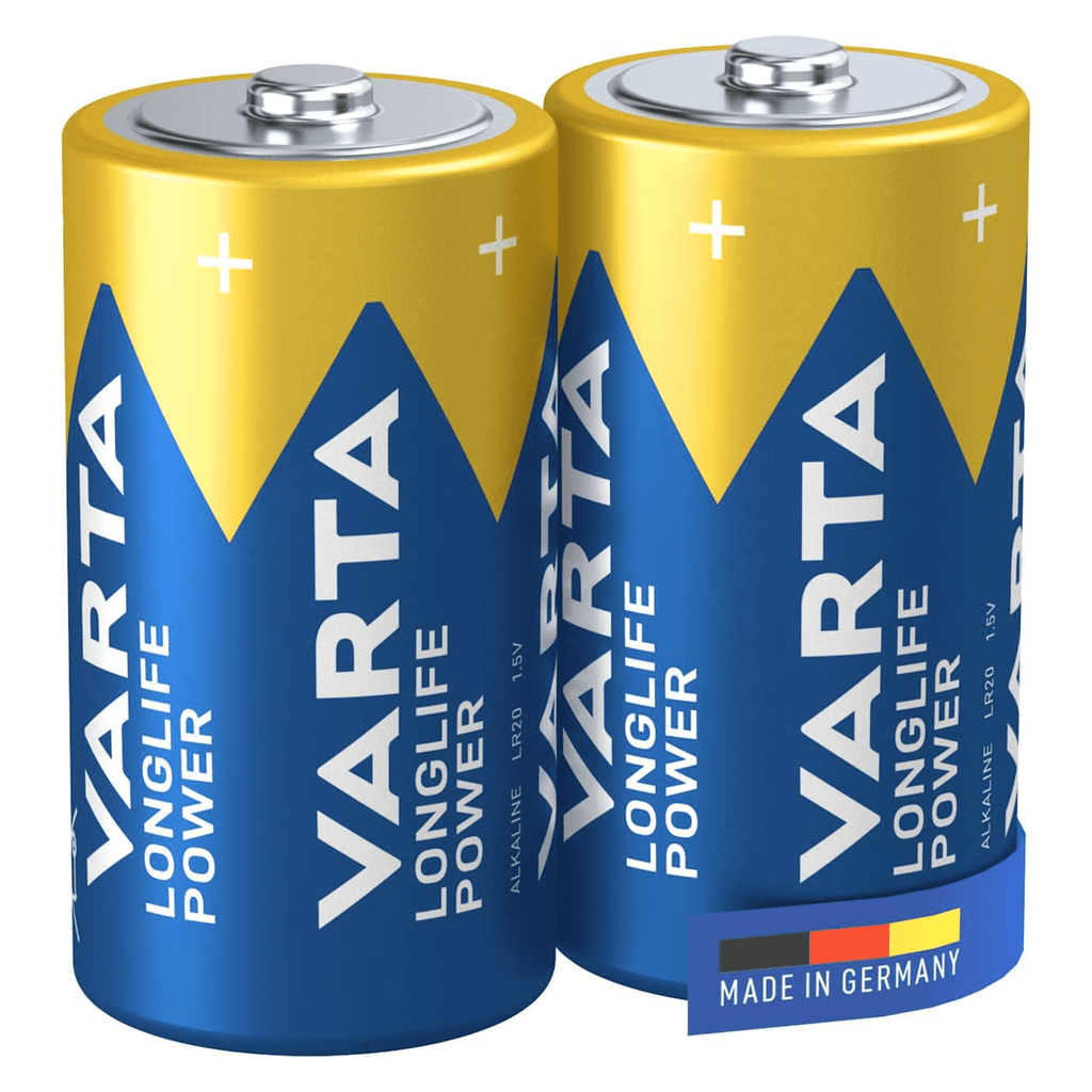 Pilas C Alcalinas de Alto Rendimiento, VARTA Longlife Power, Ultra Larga Duración, Energía Potente y Continua, Ideal para Juguetes, Linternas, Radios, Reproductores de CD, Robots, Cámaras, Altavoces y Otros Dispositivos de Alta Demanda Energética - VARTA