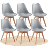 1/2/4/6 Unidad Sillas para Comedor, Sillas para Cocina con Asiento Blando, Tapizado y Patas Resistentes de Madera de Haya, Sillas Nórdicas
