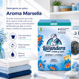 La Antigua Lavandera Detergente en Polvo para Ropa, Aroma Marsella, 85 Lavados