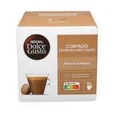 Nescafé Dolce Gusto, Café Cortado Espresso Macchiato, Intensidad 8, 16/48/96 Cápsulas