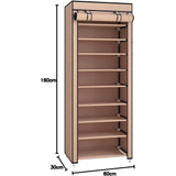 Zapatero Organizador de Tela con Cubierta Frontal, Organizador de Zapatos de Gran Capacidad ideal para Ahorrar Espacio, Organizador de Almacenamiento de Zapatos, Zapatero Multinivel, 60 x 30 x 160 cm