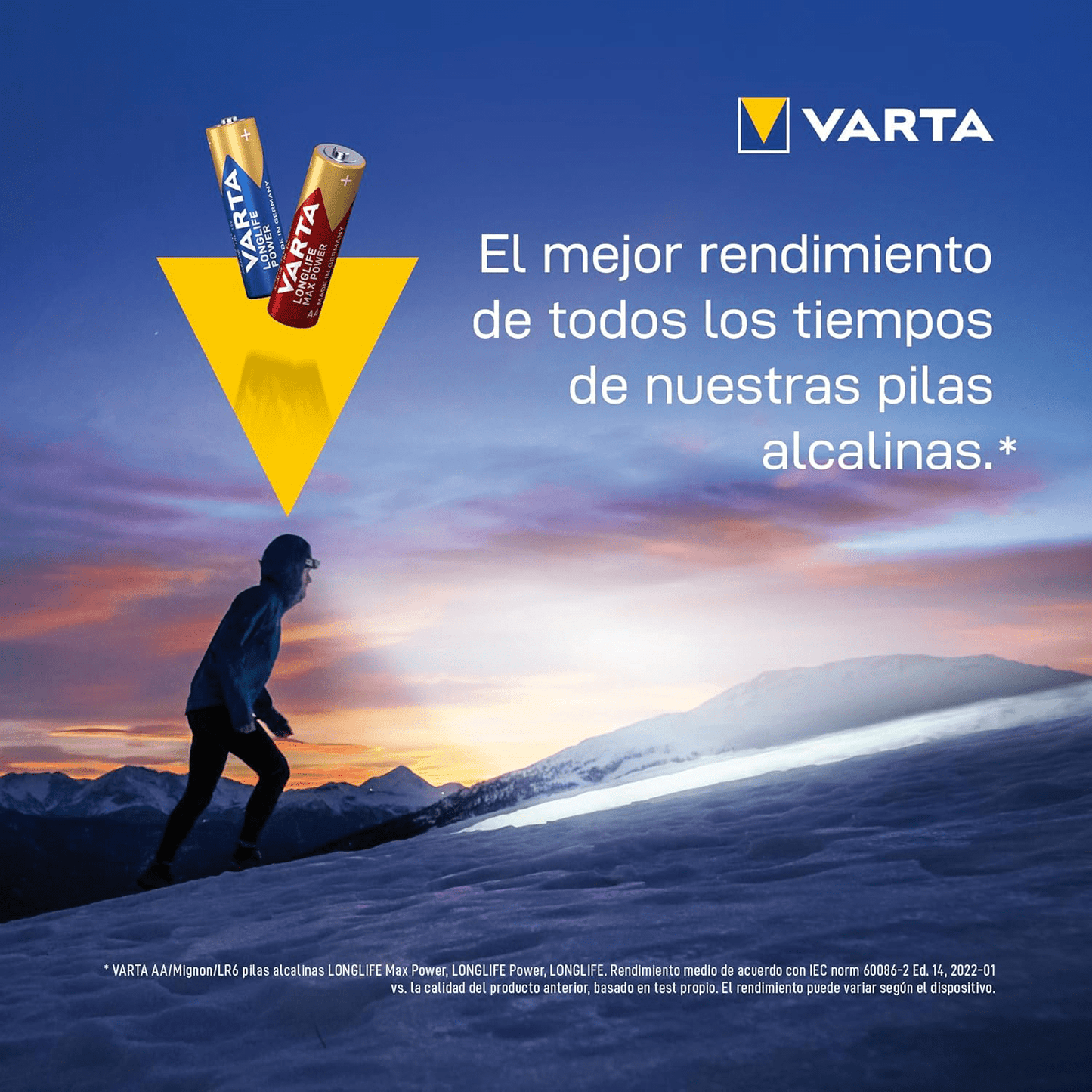 Pilas AA Alcalinas de Alto Rendimiento, VARTA Longlife Power, Ultra Larga Duración, Energía Continua, Ideal para Controles Remotos, Juguetes Electrónicos, Linternas, Lámparas, Relojes, Cámaras y Otros Dispositivos de Uso Diario - VARTA