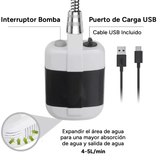 Ducha Portátil Camping Ideal para Viajes, Acampadas, Exteriores y Jardín, 150cm de Manguera, Incluye Cable de Carga USB y Soporte, Ahorra Agua, Potencia de Larga Duración, Compacta, Resistente y Fácil de Transportar, Resistencia al Agua IPX7