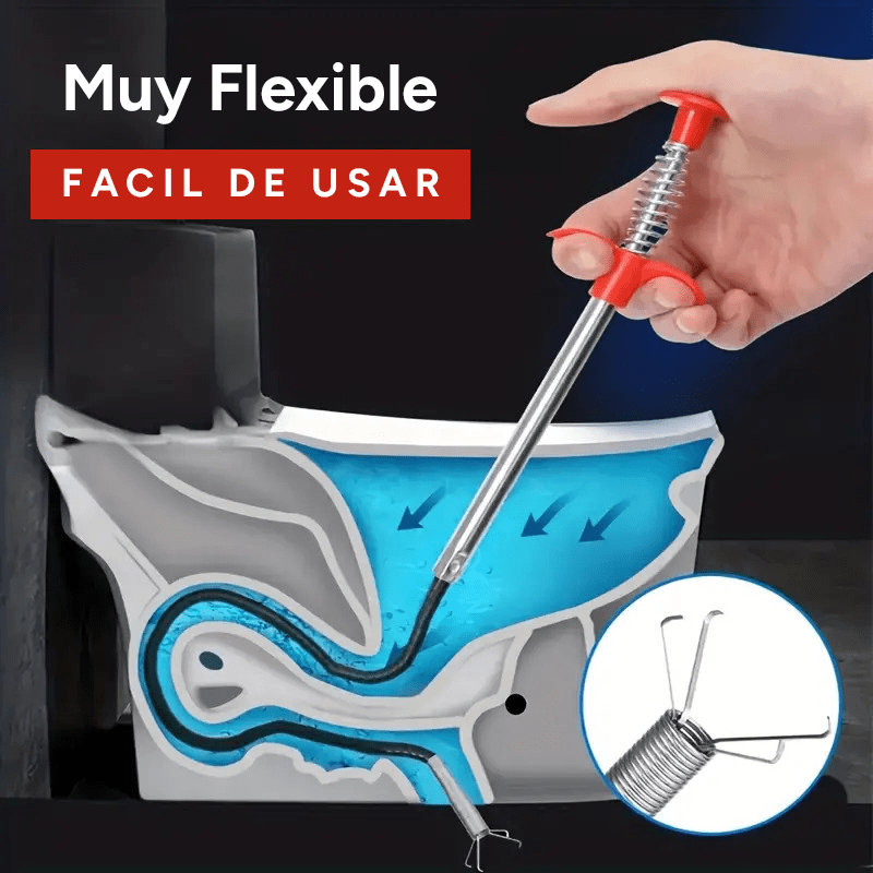Desatascador Tuberías y Desagües, Elimina los Desagües Obstruidos al Instante, Dispositivo de Dragado de Alcantarillado, Utilizado para la Limpieza de Baños, Cocina, Fregaderos, Bañeras y Tuberías de Dragado, Desagües
