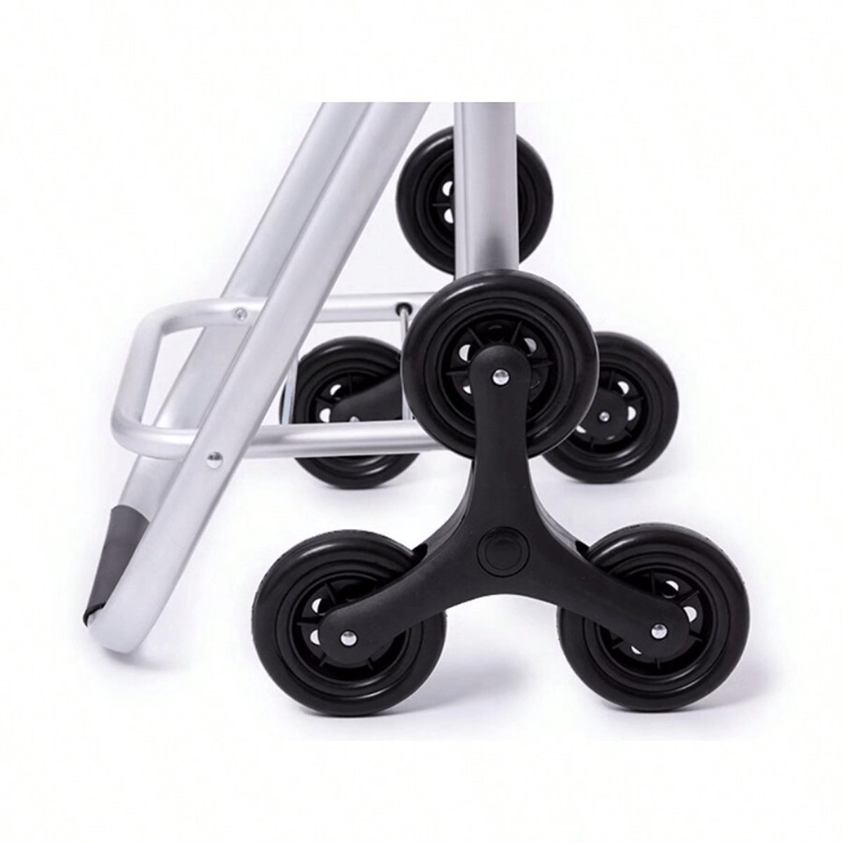 Carro Compra con Bolsillo Frontal y Lateral, Carro con 6 Ruedas Pivotantes para Trepar Escalones y Bordillos, Con Capacidad de hasta 40 Litros, Ruedas Grandes Resistentes y Estables Ideales para Facilitar el Transporte y Llevar mejor el Peso