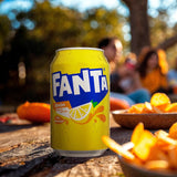 Fanta Limón, Refresco con 6% de Zumo de Limón, Bajo en Calorías, Pack Ahorro de 24 Latas de 330ml
