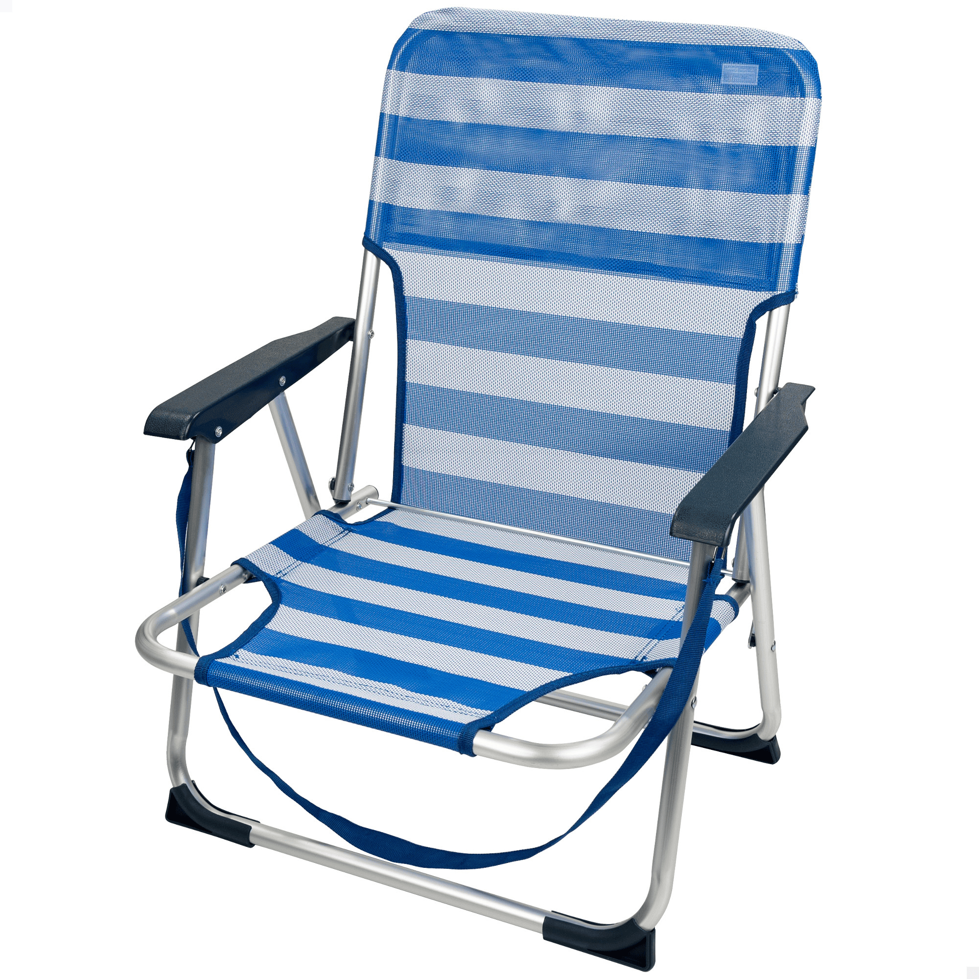 Silla Plegable Playa Reclinable y Resistente. Soporta hasta 100kg. Posición fija. Sistema Antivuelco. Ideal para Playa, Jardín, Terraza o Camping. 44x40x72cm