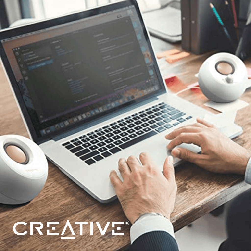 CREATIVE Set de Altavoces Ordenador 2.0, para Ordenador Portatil y Oficina, Alámbrico 3,5 mm, 4,4 W, 100 - 17000 Hz, Creative Labs Pebble