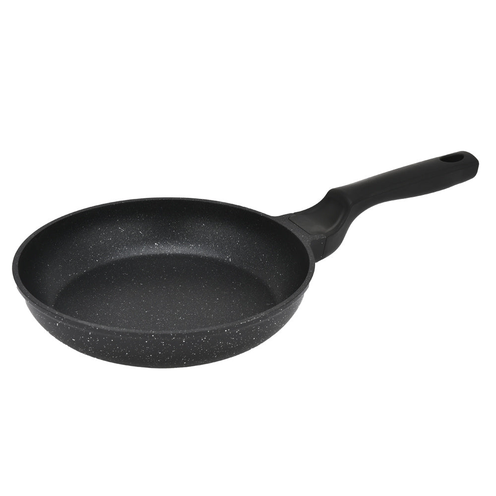 Set Sartenes Cocina Antiadherente, 3 Tamaños: 20, 24 y 28 cm de Diámetro, Calidad Cocina Profesional, Aluminio Fundido a Presión, Acabado Efecto Piedra, Revestimiento Antiadherente, Distribuye el Calor Uniformemente, Muy Resistente a Arañazos