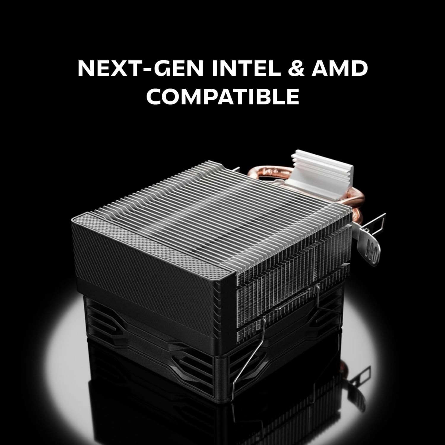 Mars Gaming MCPU-X2, Disipador CPU 150W TDP, 2x Heatpipes, Ventilador PWM FDB, Iluminación FRGB, Diseño Compacto SFF/Mini-ITX, Aletas de Aluminio, Cooler PC con Compatibilidad Intel y AMD, Negro